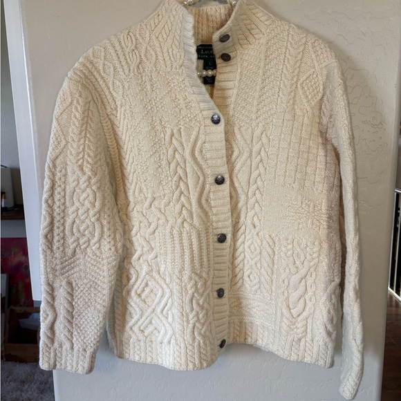 Lauren Ralph Lauren Sweaters - Lauren Ralph Lauren Ivory Cable Knit Button-Front Cardigan